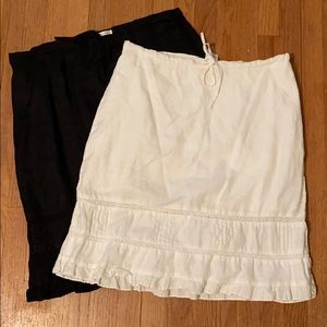 Old Navy Linen Skirts Side Zip Size 8 Black White